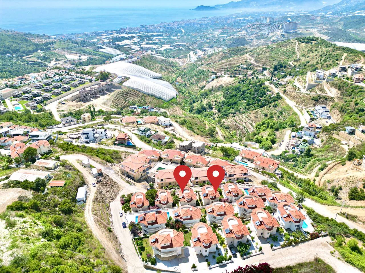 3+1 villa til salg i Kargicak, Alanya Havudsigt