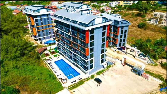Furnished 1+1 Apartment with Pool View in Avsallar